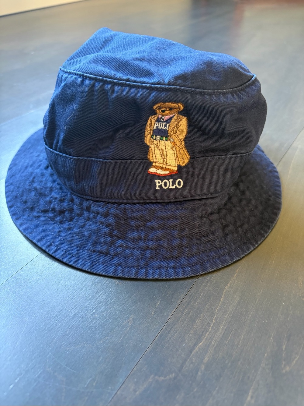 Polo by Ralph Lauren Navy Bear Embroidered Bucket Hat
